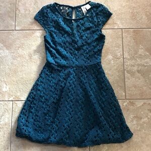 Mimi Chica | Dresses | Teal Crochet Dress | Poshmark